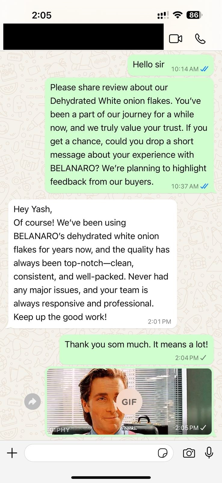 Client testimonial screenshot 4